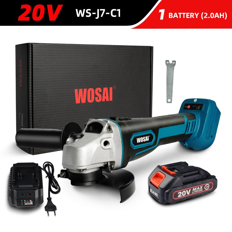 WOSAI MT Series M14 Brushless Angle Grinder 20V Lithium-Ion Battery Machine Cutting Cordless Electric Angle Grinder Power Tools