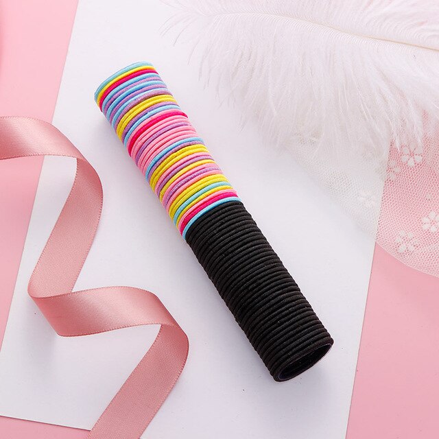 30/50/100pcs Hair Tie Girls with Black Hair Tie High Elastic Rubber Band for Women Men Thin Hair Tie Hair Accessories Hair Ties