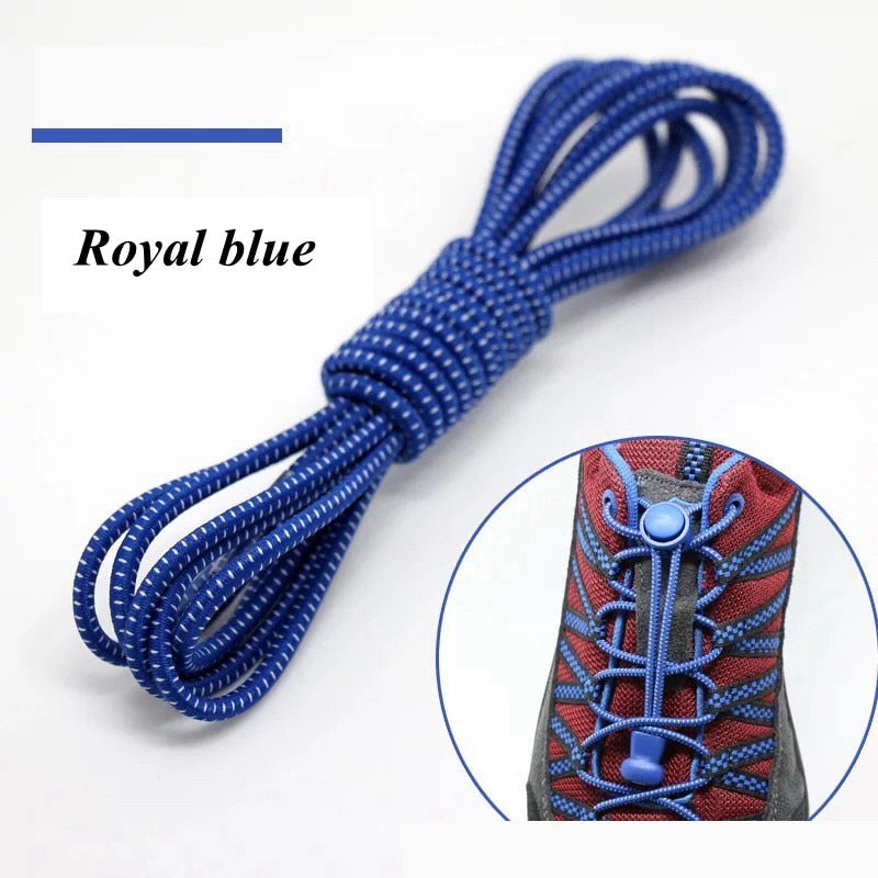 1 Pair 22 Colors Elastic Shoelaces Round Locking No Tie Shoe Laces Kids Adult Quick Lazy Laces Rubber Sneakers Shoelace T1