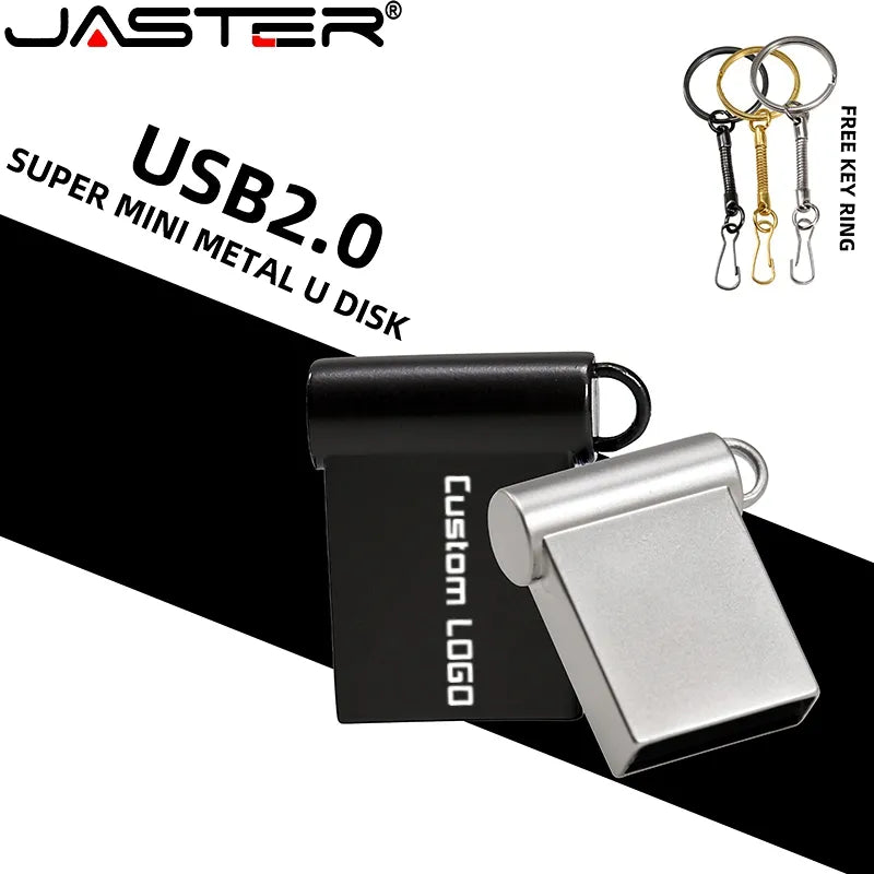 JASTER Mini USB 2.0 32GB flash drive 64GB Real capaciteit 16GB Free Custom LOGO Pendrive 8G u disk Gifts Key Chain Memory stick