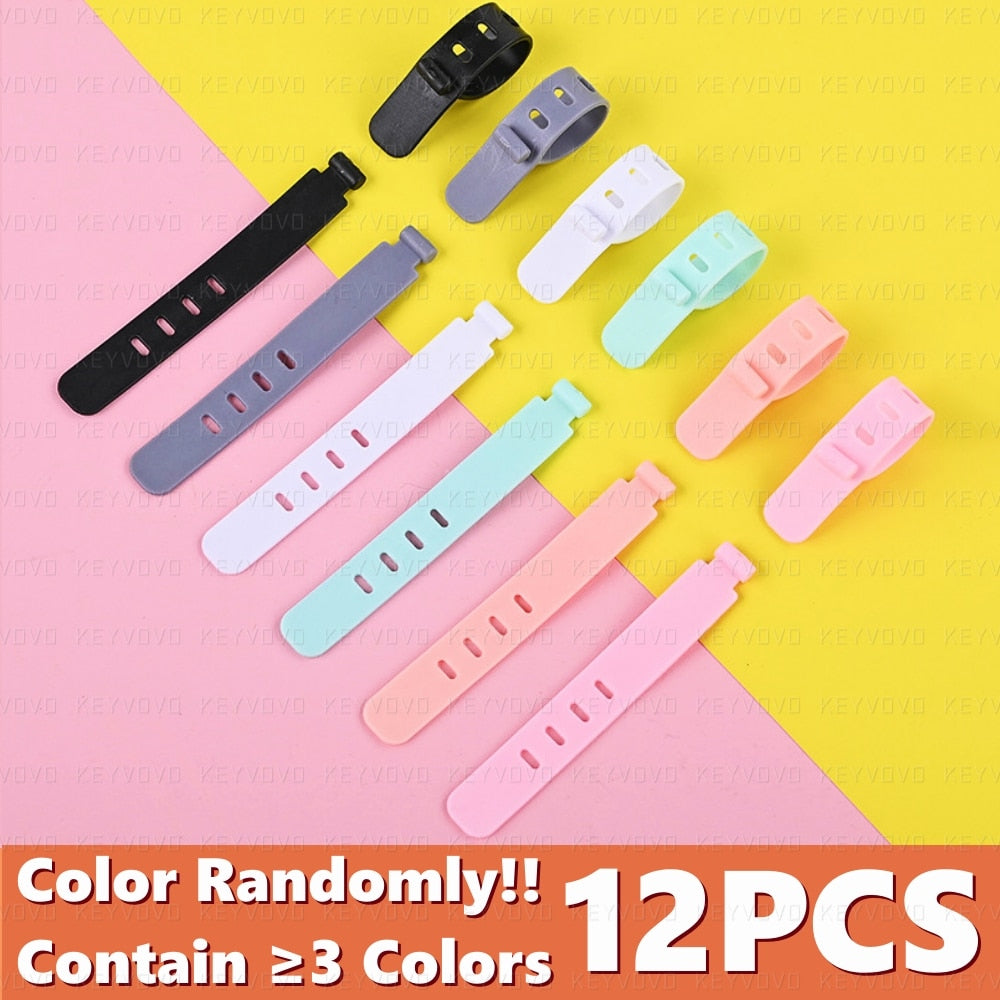 20/12/4PC Cable Organizer Ties Clip Charger Cord Management Silicone Wire Manager Mouse Earphone Holder Data Line Winder Straps