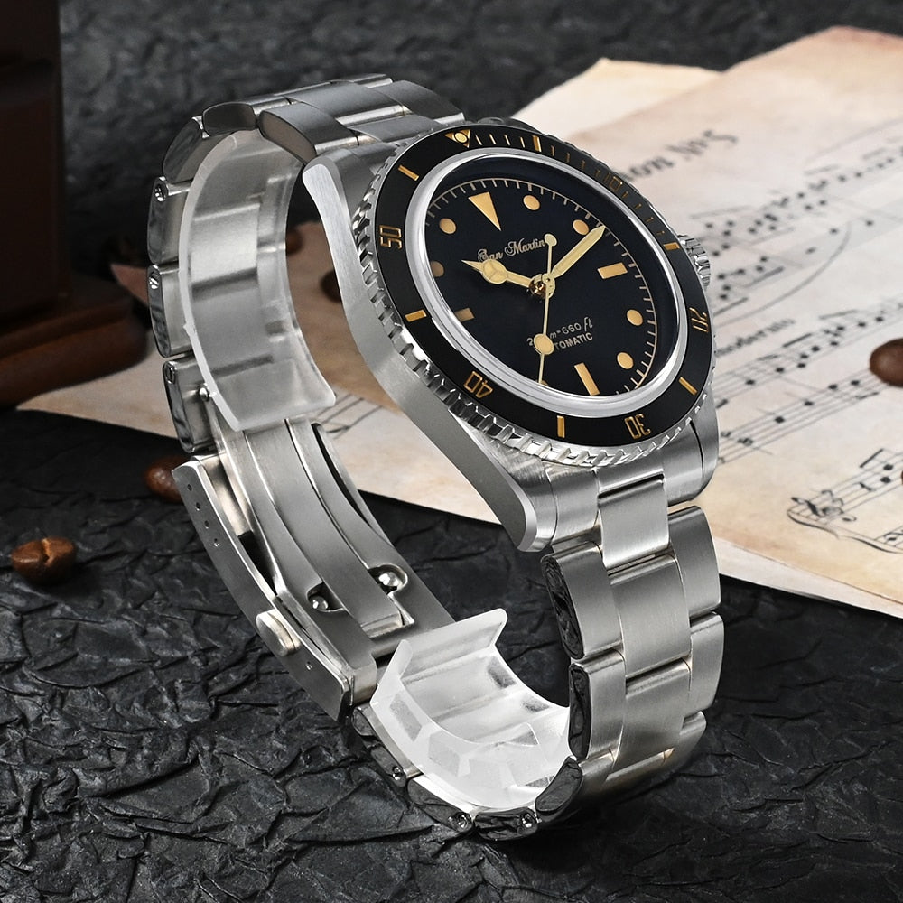 San Martin Vintage 38mm 6200 Diver Watch for Men Luxury Water Ghost NH35 Automatic Mechanical Sapphire Waterproof 200m Relojes