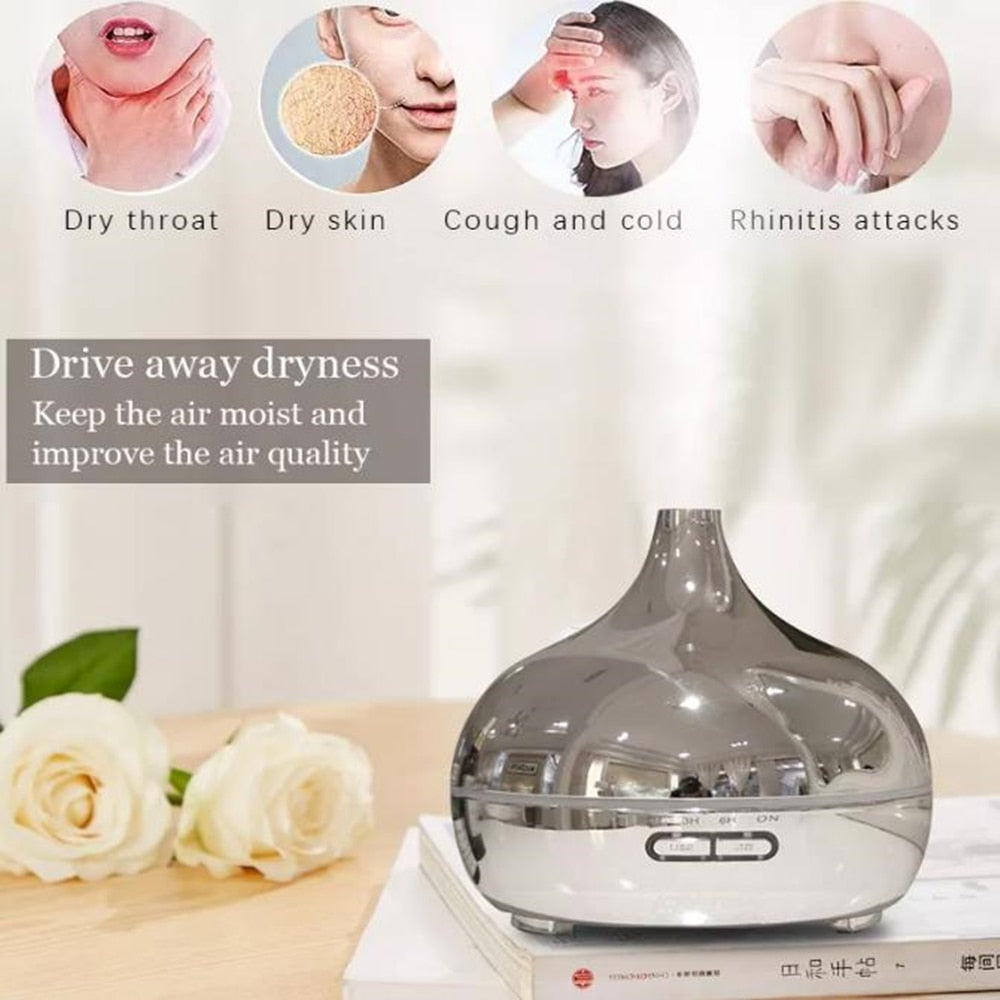 Electroplate Aroma Diffuser Aromatherapy Humidifier 300ml Ultrasonic Oils Humidificador 4 Time for Home Decor Office Bedroom