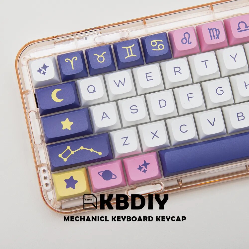 KBDiy 132 Keys Constellation PBT Keycaps XDA Profile MX Switch Anime Cute Keycap for DIY Mechanical Gaming Keyboard Custom Set