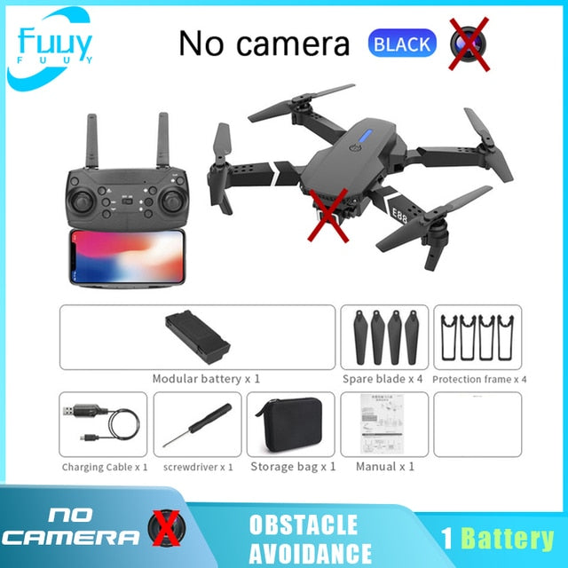 New E88 PRO Drone Professional 10K Wide Angle HD Camera Height Fixed Remote Control Foldable Quadrotor Helicopter Children's Toy