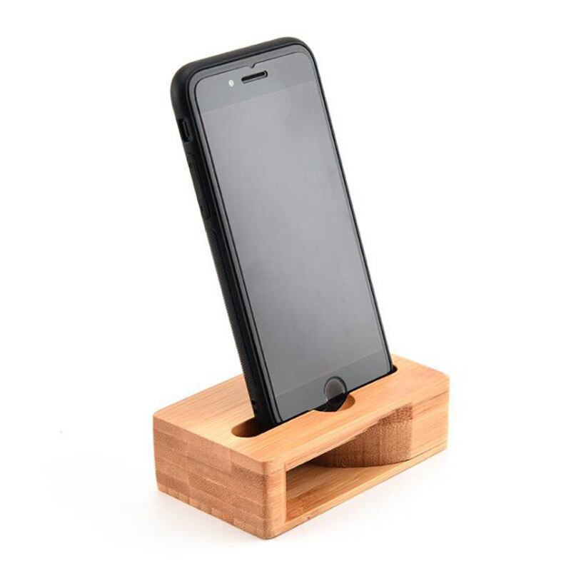 Mobile Phone Loudspeaker Holder Bamboo Sound Amplifier Speaker Wooden Holders Wood Desktop Stand