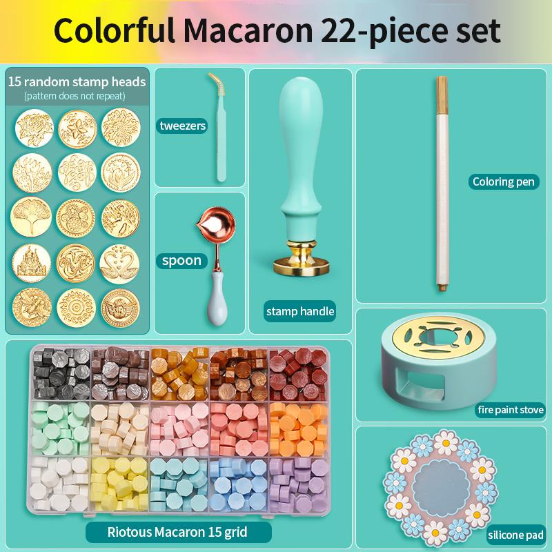 Wax Seal Stamp Set Lacquered Stamp Sealing Wax Kit DIY Craft Supplies Scrapbooking Christmas Wedding Invitation Decoration