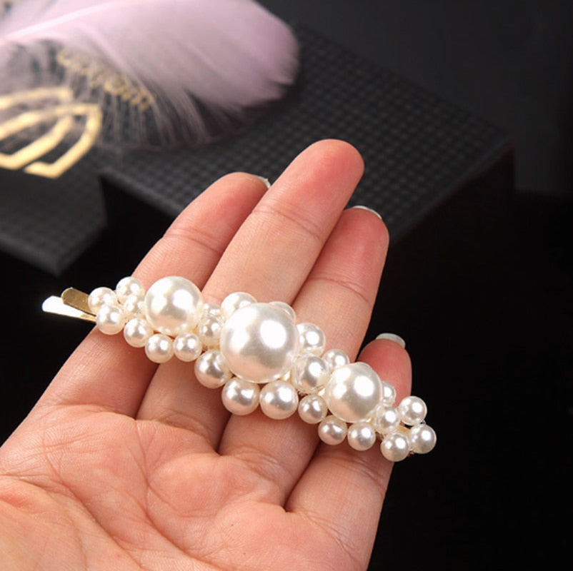 Korean 8 Styles Acrylic Imitation Pearl Women Barrettes Elegant For Female Girl Hair Clip Hairgrips Hair Accessories