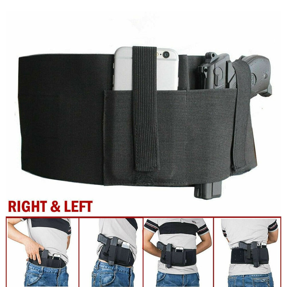 Tactical Belly Gun Holster Belt Concealed Carry Waist Band Pistol Holder Magazine Bag Military Army Invisible Waistband Holster