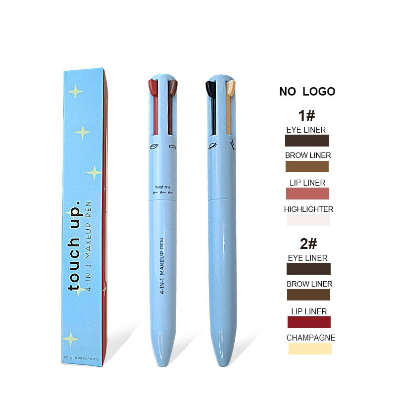 4 in1 Makeup Pen Touch up Eyebrow Eyeline Waterproof Sweatproof Long Lasting Drawing Pencil Easy Color Makeup Cosmetic Tool