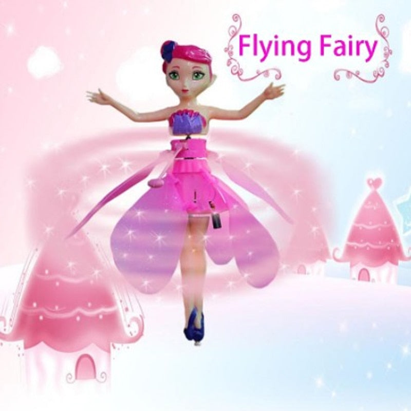 Induction Flight Luminous Fairy Doll Flying Toys ,Kids Mini RC Drone Princess Doll Toy Toy Girl Creative Birthday Gift