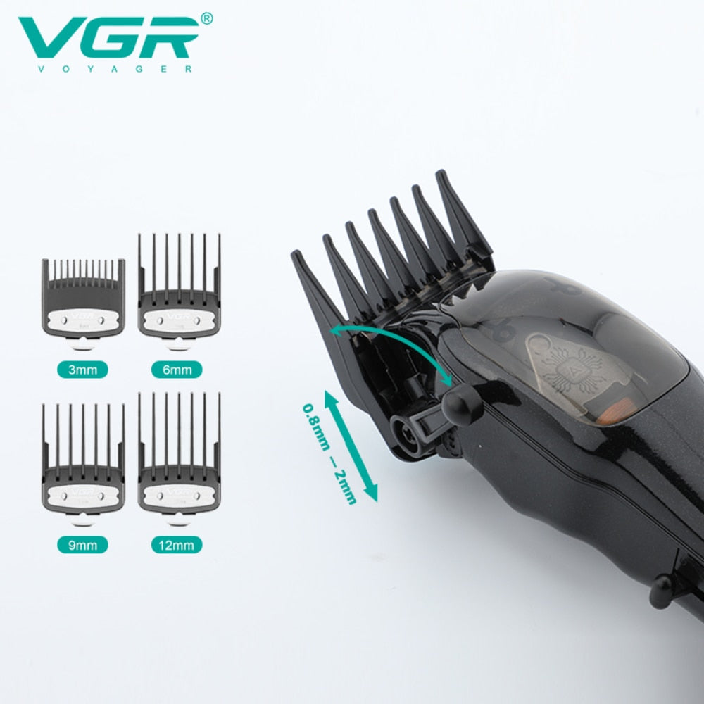VGR Hair Clipper Professional Hair Trimmer Cordless Haircut Machine Adjustable Hair Cutting Machine Barber Clipper for Men V-653