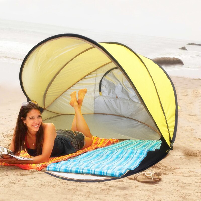 Pop Up Automatic Beach Tent 2-3 Person Speed Open Portable UV Shade Sun Shelter Fishing Park Travel BBQ Car Awning Pergola Tent