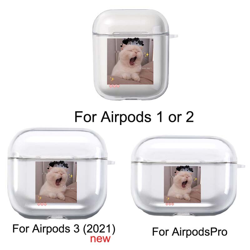 TPU Cover For Apple Airpods 2/1 3 Earphone Coque Soft TPU Cute Cat Protector Fundas Airpods Pro Air Pods 3 Covers Earpods Case