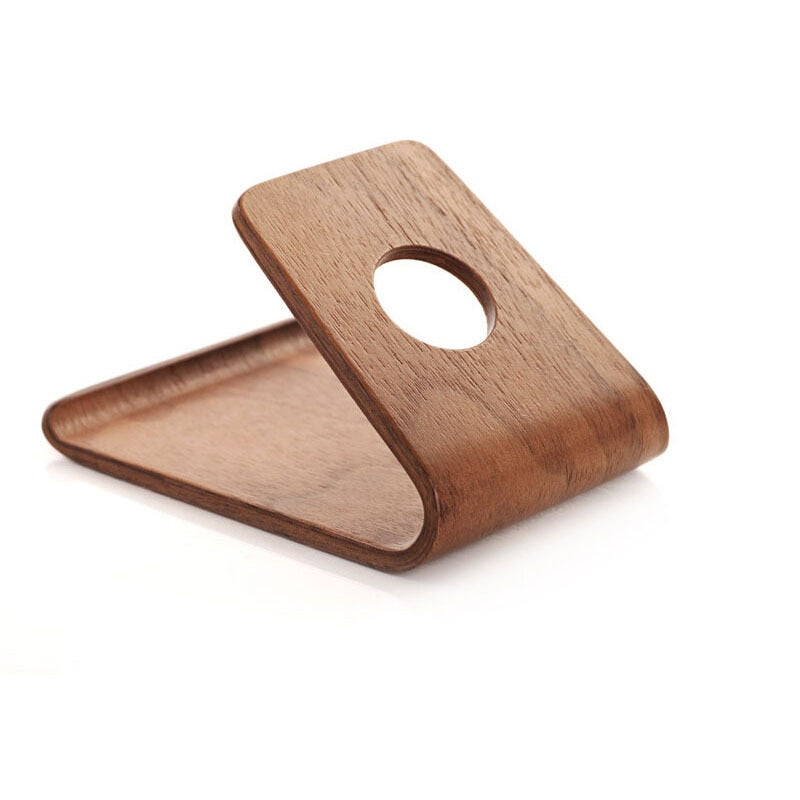 Natural Minimalism Wooden Cell Phone Stand, Universal Mobile Phone Holder Stand Non Slip Stable Desktop Phone Stand