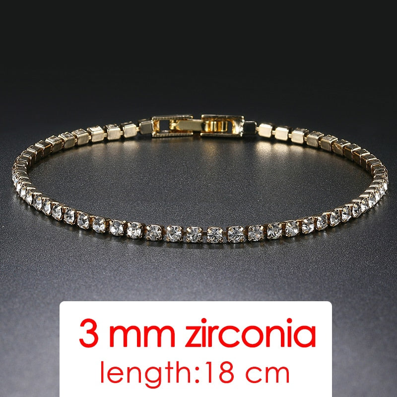 ZHOUYANG Tennis Bracelets For Women Simple Luxury Round Crystal Gold Color Bangle Chain Wedding Girl Gift Wholesale Jewelry H074