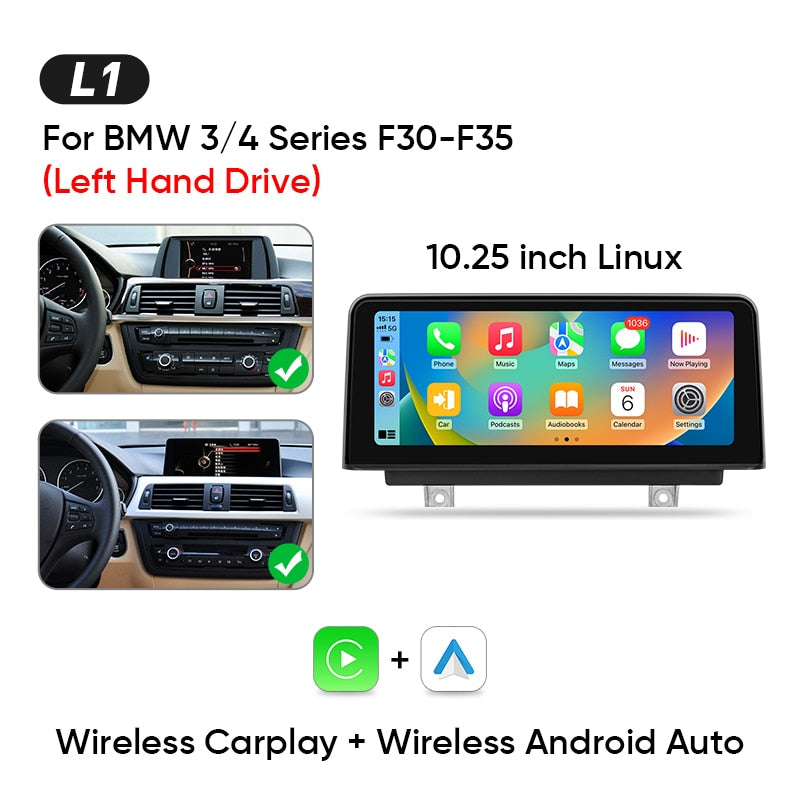 Ainavi Wireless Carplay Multimedia Player Android Auto Car stereo For BMW 1/2/3/4 Series F20/F21/F22/F30/F31/F32/F33/F34/F35/F36