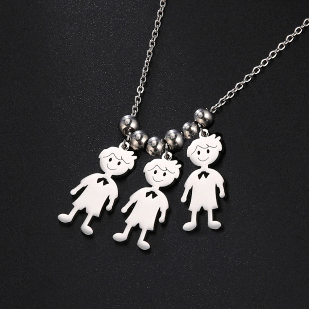 Personalized Necklace Child Kid Mother Mom Custom Product Name Chain Family Boy Girl Gift For Women Man Stainless Steel Jewelry