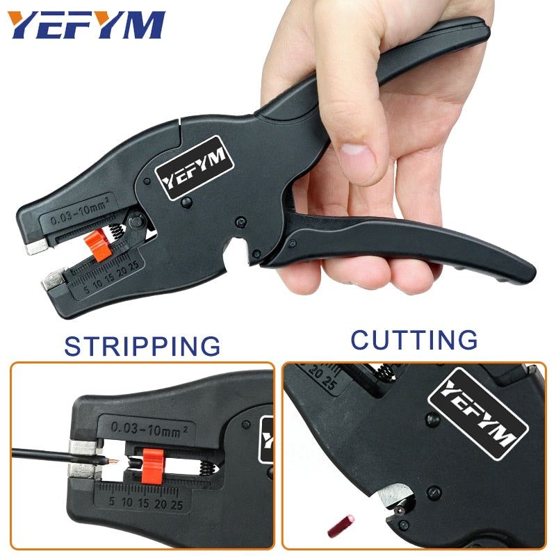 Automatic Wire Stripper and Cutter YE-D10 Pliers,2 in 1 Heavy Duty Tools for Wire Stripping,Cutting 0.03-10mm² 32-7AWG
