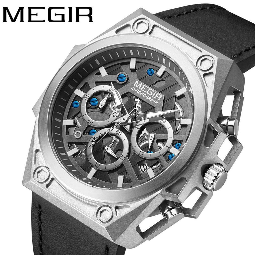 MEGIR Men's Watches Waterproof Sports Wristwatches Quartz Watch Chronograph Luminous Male Clock Calendar Relogio Masculino