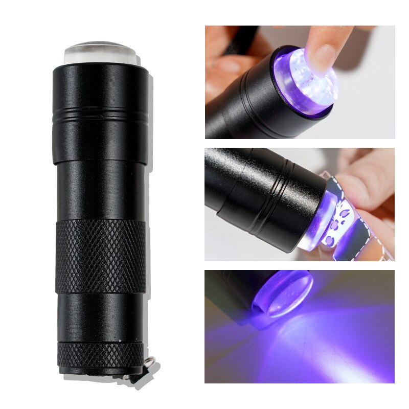 Biutee UV Light Lamp Mini 9 LED Flashlight UV Gel Adhesive Glue Curing Lamp Light Handheld Nail Dryer UV Flashlights Nail Tool