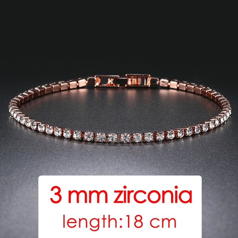 ZHOUYANG Tennis Bracelets For Women Simple Luxury Round Crystal Gold Color Bangle Chain Wedding Girl Gift Wholesale Jewelry H074