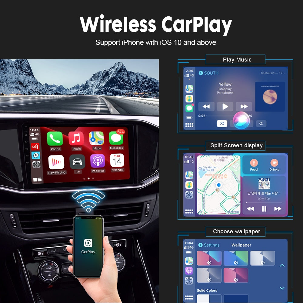 Carlinkit Wireless CarPlay Dongle for Android Car Wireless Android Auto Car Play Adapter Mirror Screen Spotify Waze Plug & Play