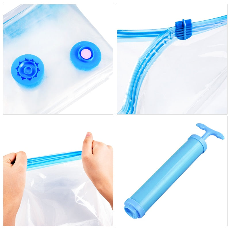 Vacuum Bag Storage Bag Home Organizer Transparent Border Foldable Clothes Organizer Seal Compressed Travel Saving Bag Package