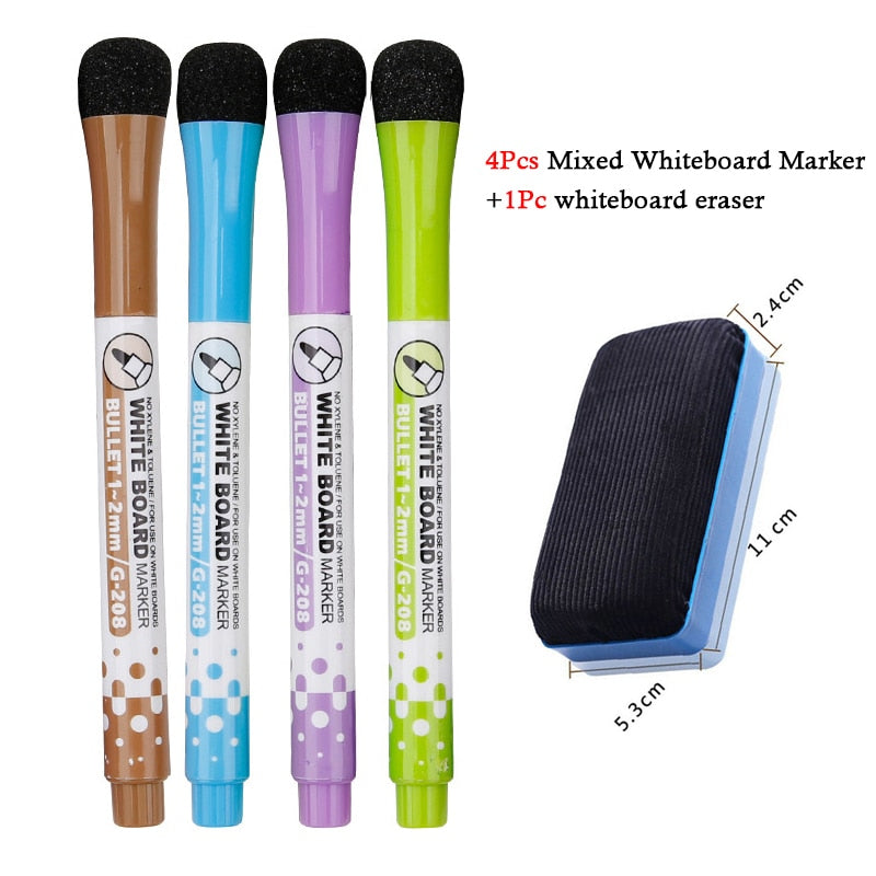 8 Colors Magnetic Dry Erase Markers Fine Tip Magnetic Erasable Whiteboard Pens for Kids Teachers Office School Student Classroom