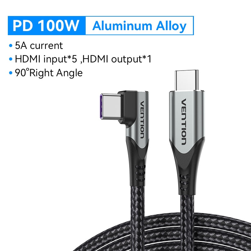 Vention USB Type C to USB C Cable PD 100W 60W Fast Charger for Samsung Xiaomi Macbook iPad Quick Charge 4.0 5A USB C Charge Cord