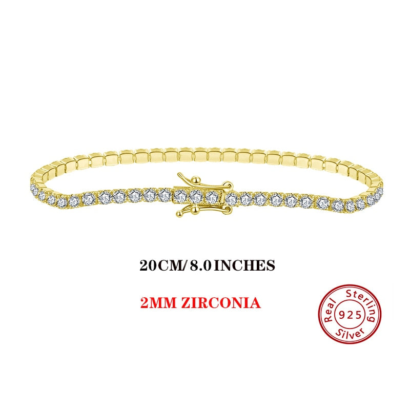 Rinntin SB94 Tennis Bracelet - 100% Real 925 Sterling Silver with AAAA Austrian Cubic Zirconia - Fine Jewelry for Women