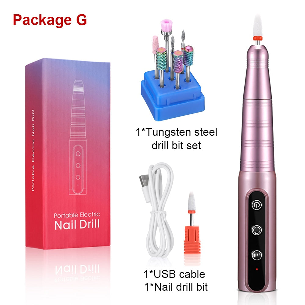 Lnkerco 35000RPM Nail Drill Machine Cordless Electric Nail Sander Professional Manicure Machine Milling Cutter For Gel Polishing