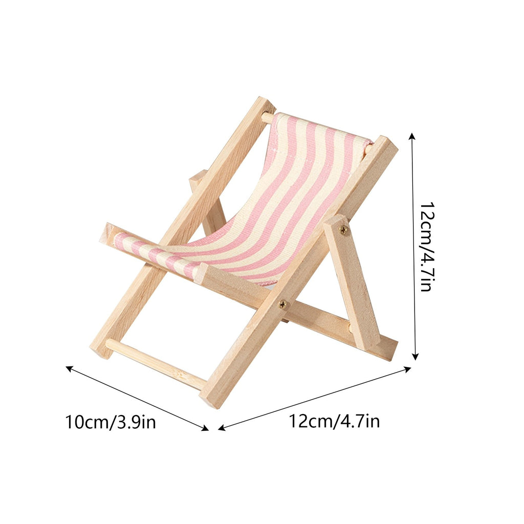 Creative Mobile Phone Holder Wood Foldable Beach Chair Shape Stand Portable Smartphone Desk Bracket For Samsung Huawei Xiaomi