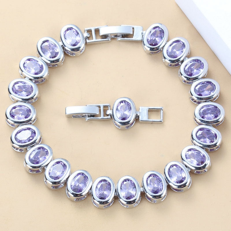 925 Mark Charm Bracelet Bangle Dubai Bridal Wedding Jewelry For Women Trendy Costume 9-Colors  Adjustable Length 18+3CM