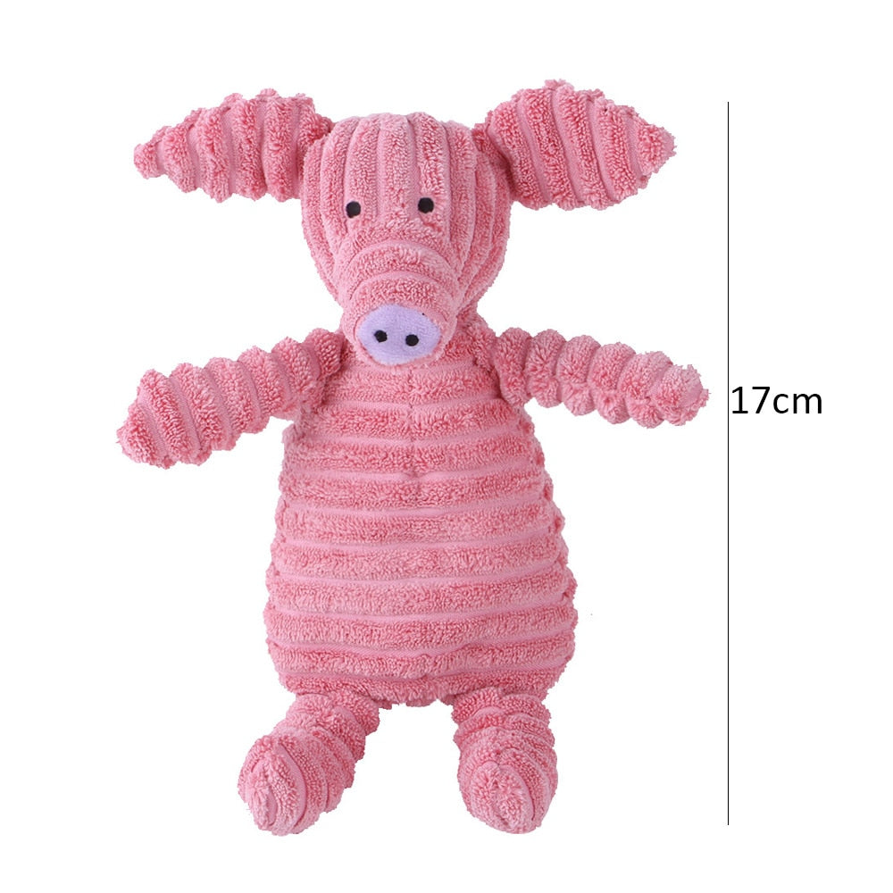 Corduroy Dog Toys for Small Large Dogs Animal Plush Dog Squeaky Toy Puppy Chew Toys Bite Resistant Pet Toy For Dogs Squeaker