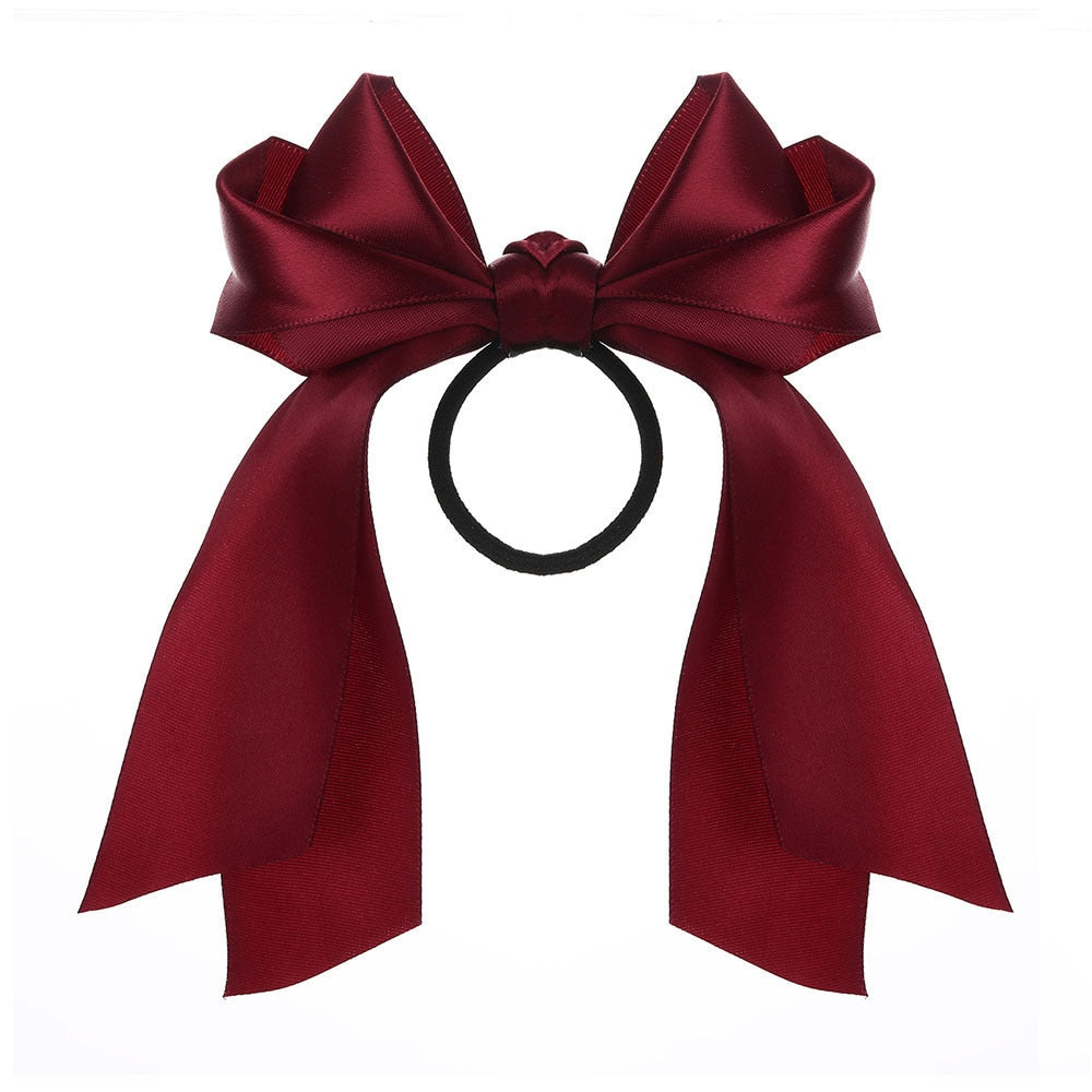 Fashion Korean BowKnot Hair Ties Scrunchies Women Girls Elastic Hair Bands Long Headwear Ribbon Bow Ponytail Hair Accessories