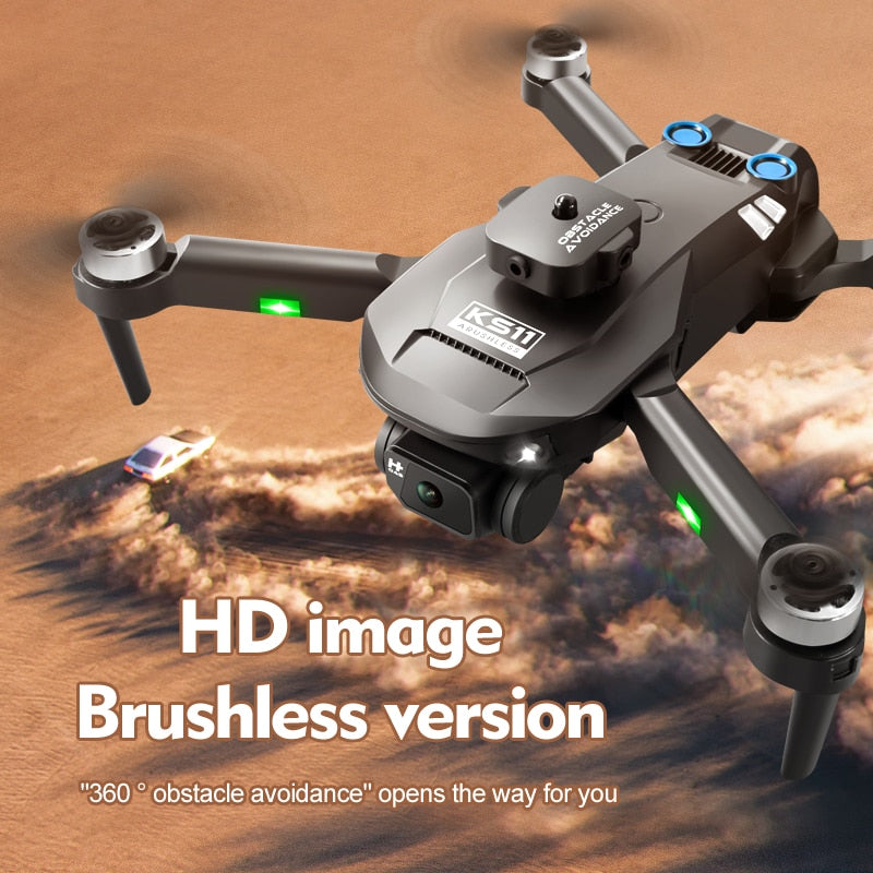 New LS KS11 Mini Drone 4K Professional 8K Dual Camera Obstacle Avoidance Optical Flow Positioning Brushless RC Dron Quadcopter