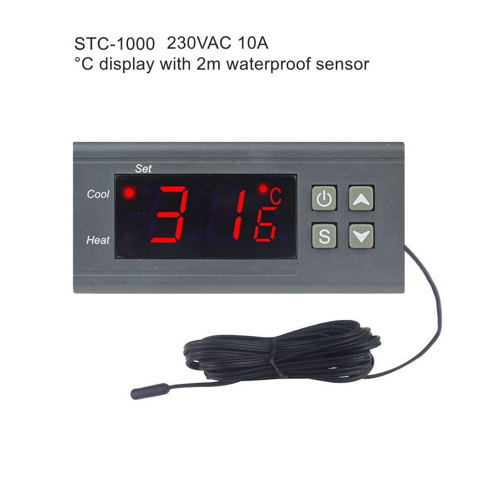 Digital Temperature Controller Thermostat Thermoregulator incubator Relay LED 10A Heating Cooling STC-1000 STC 1000 12V 24V 220V