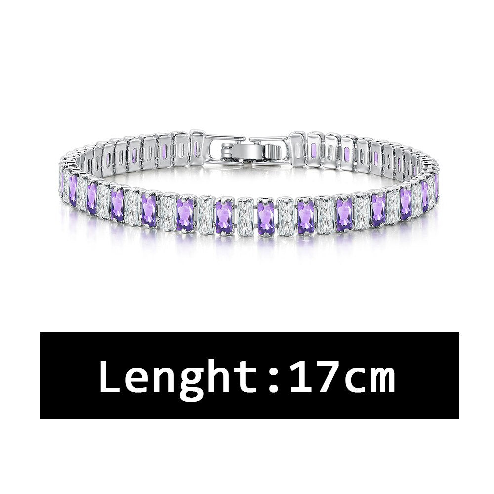 Luxury CZ Tennis Bracelet for Women Gold Color Bangle Korean Style Crystal Hand Chain Fashion Jewelry Zirconia Accessories H167