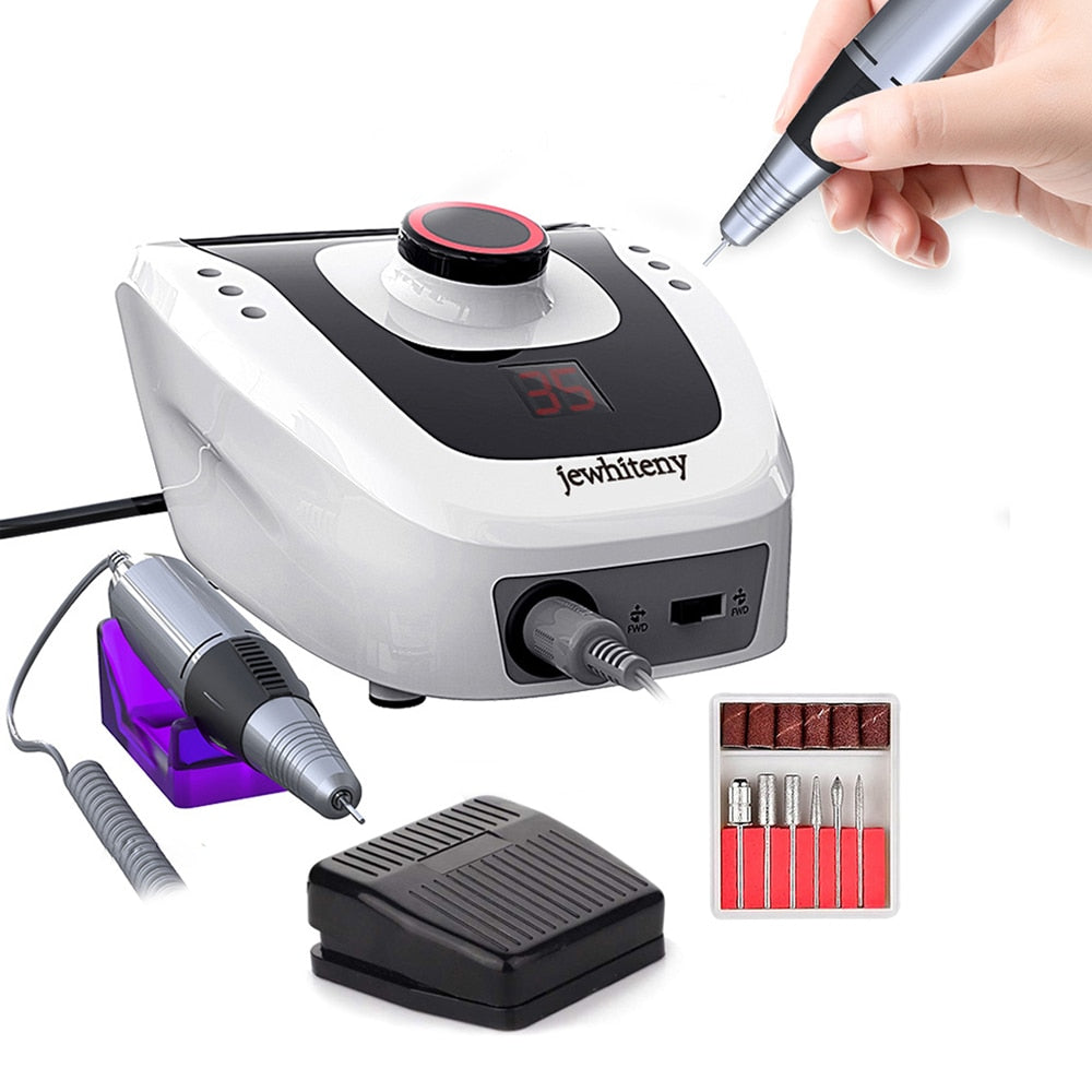 80W 2-IN-1 35000RPM Nail Drill Machine & Nail Vacuum Cleaner Manicure With Powerful Fan Manicure Pedicure Nail Tools