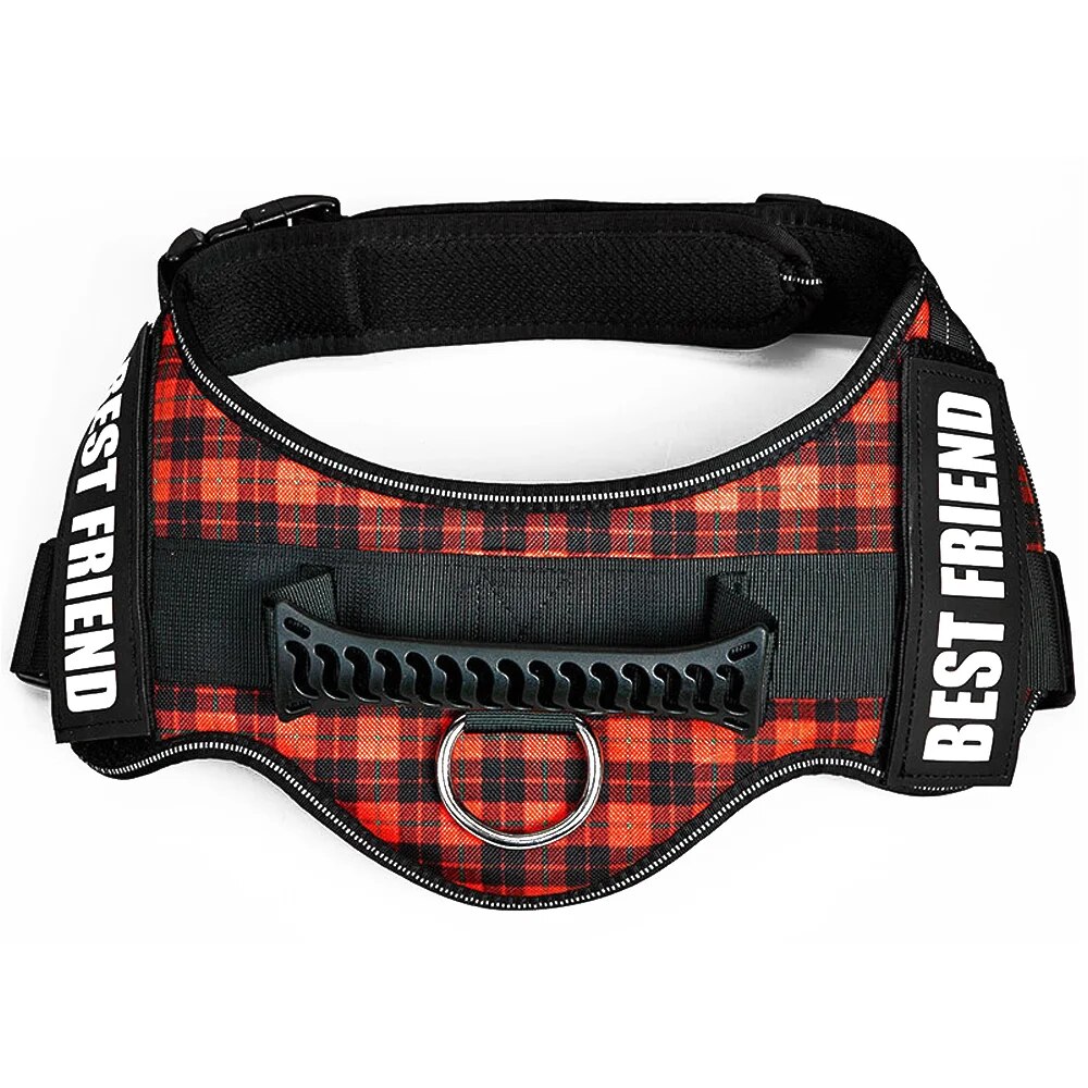 Reflective Adjustable Dog Nylon Harnesses with Customizable Name Labels Dog Vest Strap for Large Medium Small Dogs Drop-Shipping