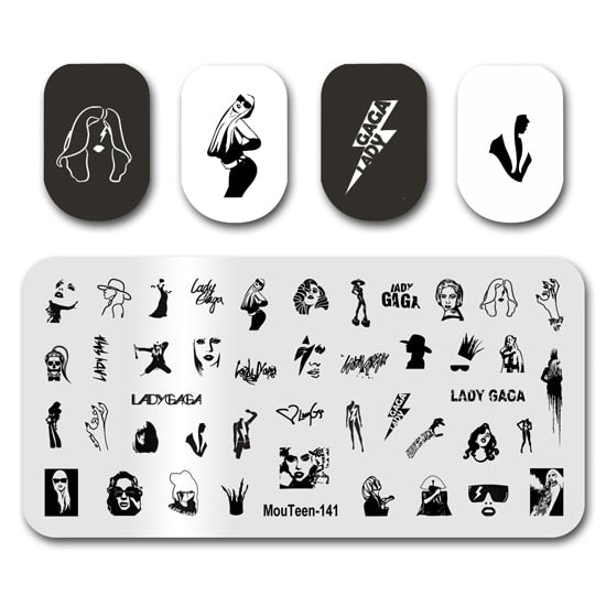 Nail Stamping MouTeen148 Cartoon Big Size Head Disney Nail Plates Stamp King Manicure Set For Nail Art Stamping