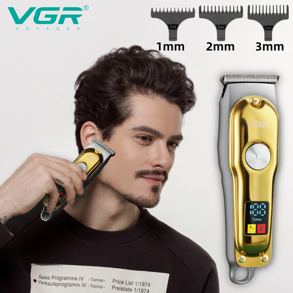 VGR Hair Clipper Mini Hair Trimmer Professional Beard Trimmer Rechargeable Cordless Electric T-Blade Zero Cutting Machine V-290