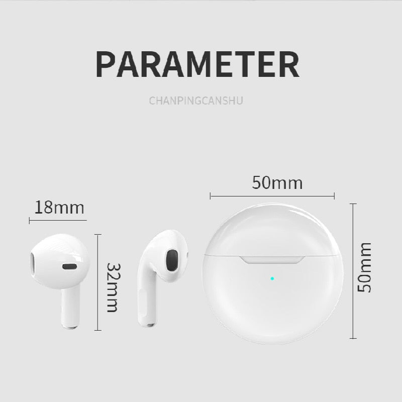 Original Air Pro 6 TWS Wireless Bluetooth Earphones Mini Pods Earbuds Earpod Handfree Headset For Xiaomi Apple iPhone Headphones