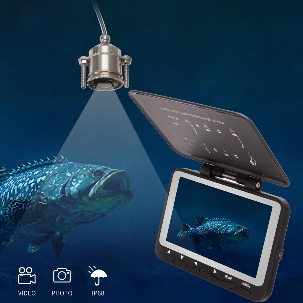 SYANSPAN  Fish Finder HD 1000TVL Underwater Video Camera for Fishing  4.3"Monitor 8 Infrared  LED Fishfinder