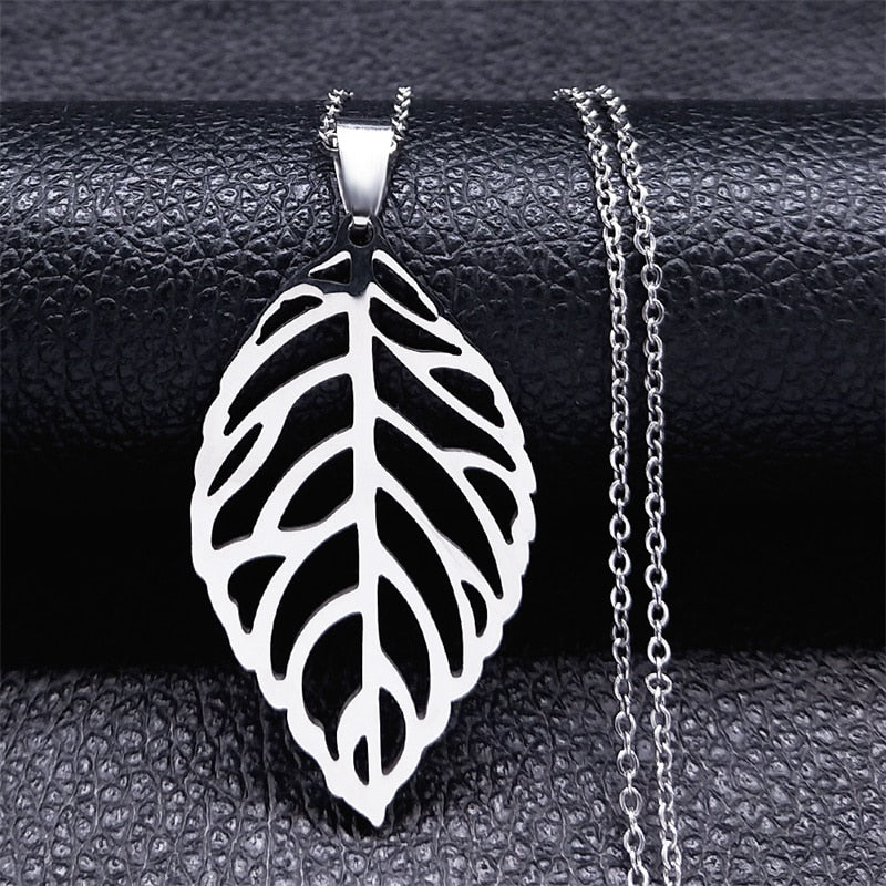 Fashion Heart Tree of Life Stainless Steel Statement Necklace for Women Silver Color Necklaces Jewelry collares  N4205S01