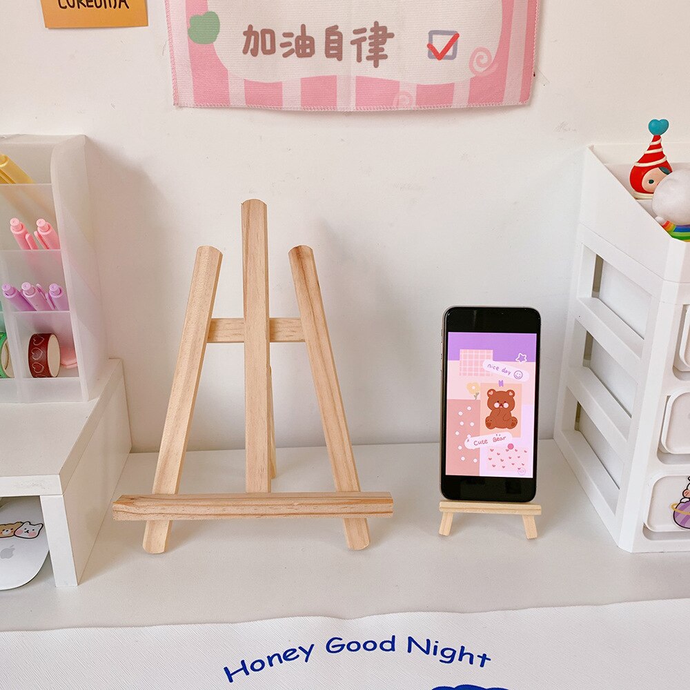 Portable Wooden Mini Stand Universal Lazy Mobile Phone Stand Creative Cute Multi-function Stand Desktop Tablet Stand Small Easel