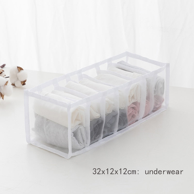 Foldable Drawer Compartment Storage for Socks, Underwear, Bras, Ties, and Baby Clothes with Sock Organizer Drawer Divider