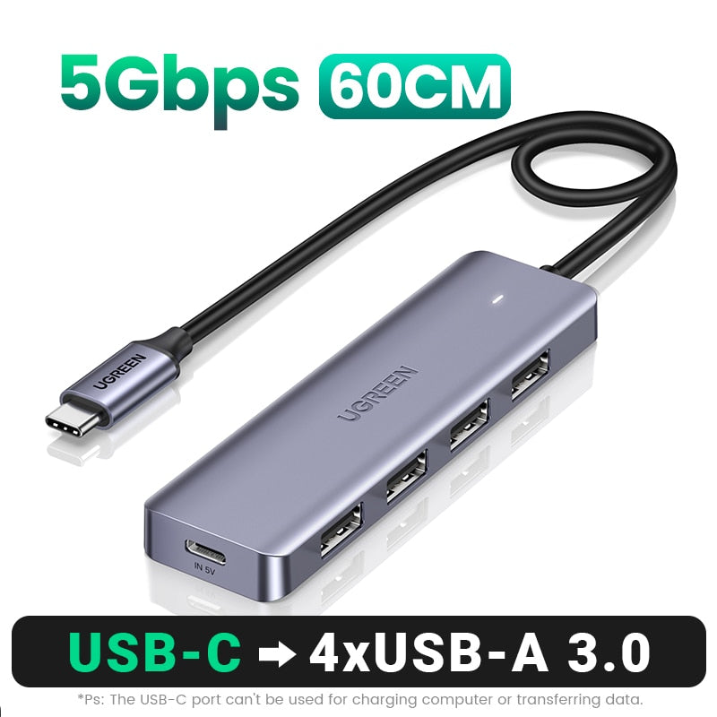 UGREEN USB C Hub 4 Ports USB Type C to USB 3.0 Hub Splitter Adapter for MacBook Pro iPad Pro Samsung Galaxy Note 10 S10 USB Hub