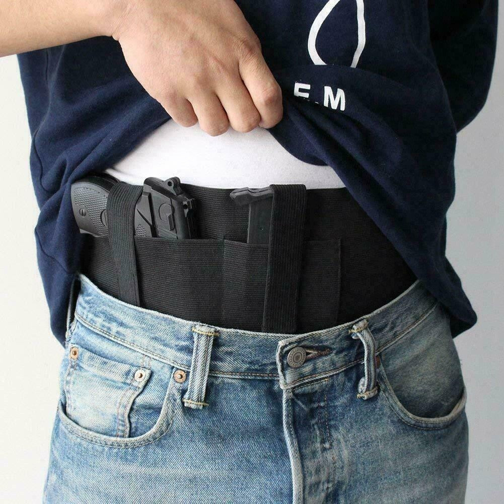 Tactical Belly Gun Holster Belt Concealed Carry Waist Band Pistol Holder Magazine Bag Military Army Invisible Waistband Holster